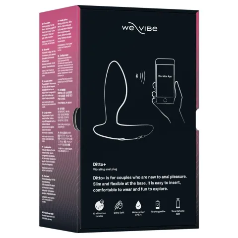 Анальная смарт-вибрационная пробка We-Vibe Ditto+ Satin Black с пультом ДК