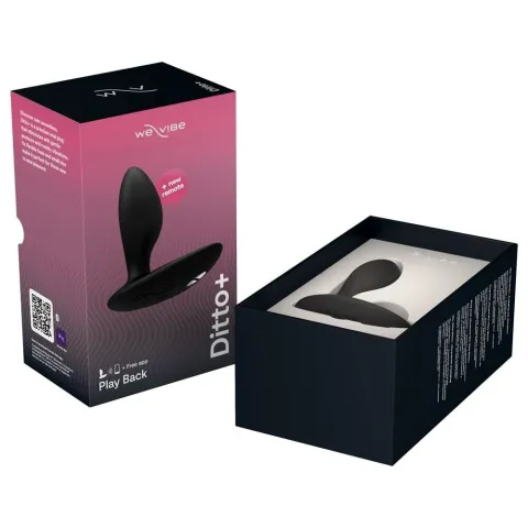 Анальная смарт-вибрационная пробка We-Vibe Ditto+ Satin Black с пультом ДК