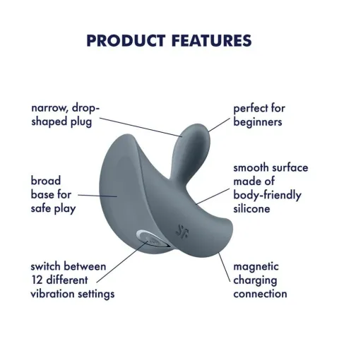 Анальная вибропробка Satisfyer Booty Absolute Beginners 2, для начинающих, вводимая часть 3,5 см