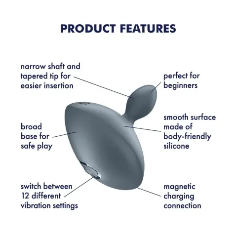 Анальная вибропробка Satisfyer Booty Absolute Beginners 4, для начинающих, вводная часть 3 см