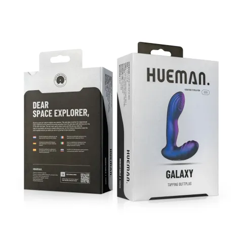 Анальная вибропробка с пульсацией Hueman — Galaxy Tapping Buttplug