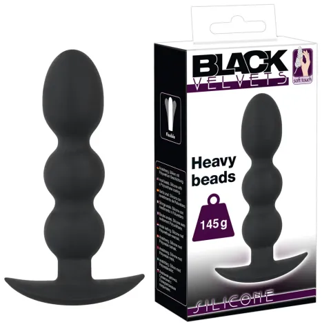 Анальная пробка — Black Velvets Heavy Beads, 145 г