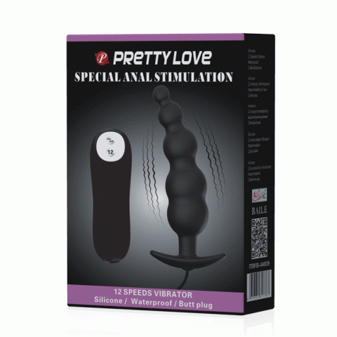Анальна пробка - Pretty Love Special Anal Stimulation Vibrating Butt Plug Black