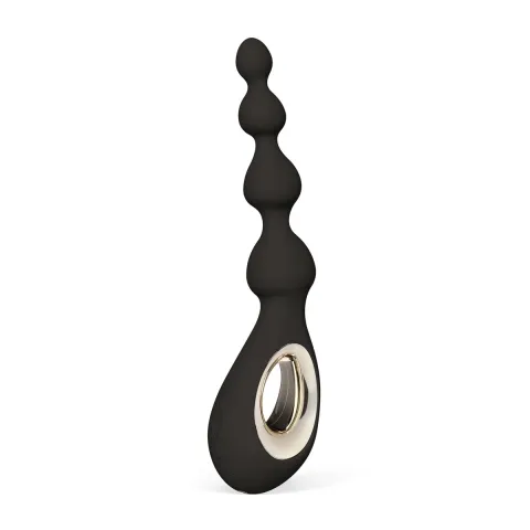 Анальне намисто з вібрацією LELO Soraya Beads Black, різний діаметр намистин, 8 режимів