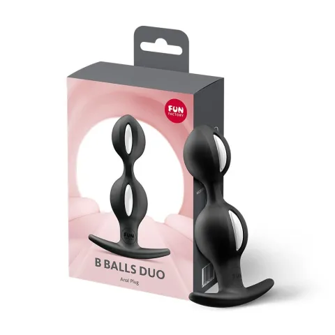 Анальні кульки Fun Factory B BALLS DUO Black, ефект вібрації, діаметр 3,2 та 3,6 см