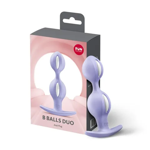 Анальные шарики Fun Factory B BALLS DUO Purple, вибрация, диаметр 3,2 и 3,6 см