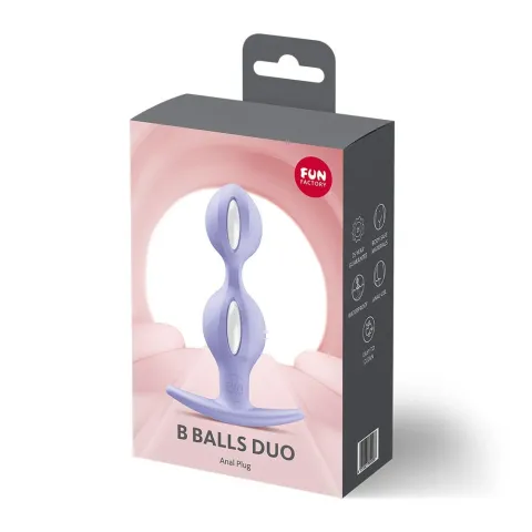 Анальные шарики Fun Factory B BALLS DUO Purple, вибрация, диаметр 3,2 и 3,6 см