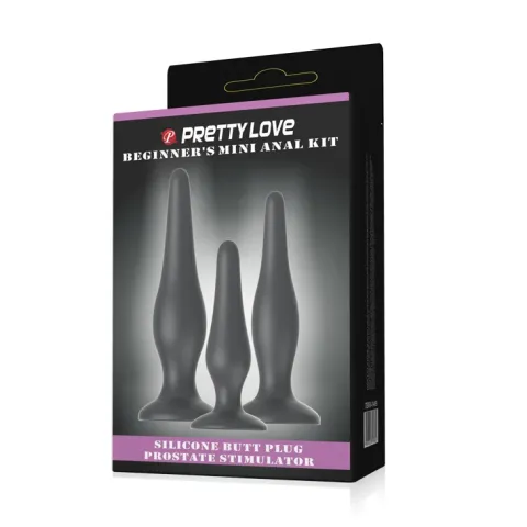 Набір анальних пробок - Pretty Love Begginer's Mini Anal Kit Black