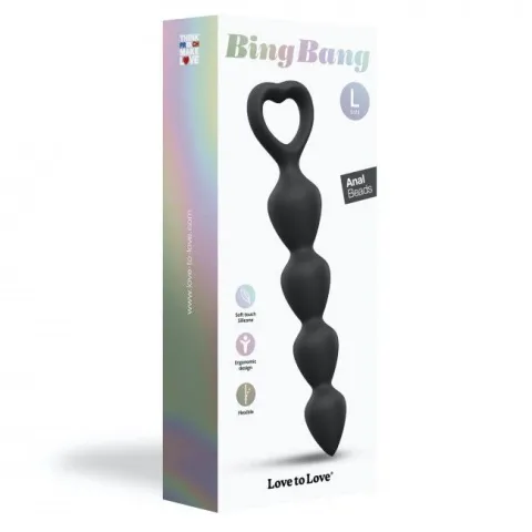 Анальная цепь Люблю BING BANG L - ЧЁРНЫЙ ОНИКС