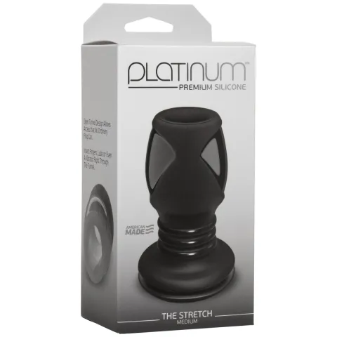 Анальный туннель Doc Johnson Platinum Premium Silicone — The Stretch — средний размер — черный
