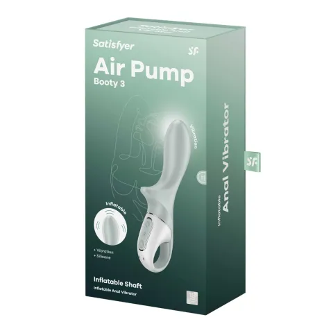 Анальный надувной вибратор Satisfyer Air Pump Booty 3, гибкий стержень