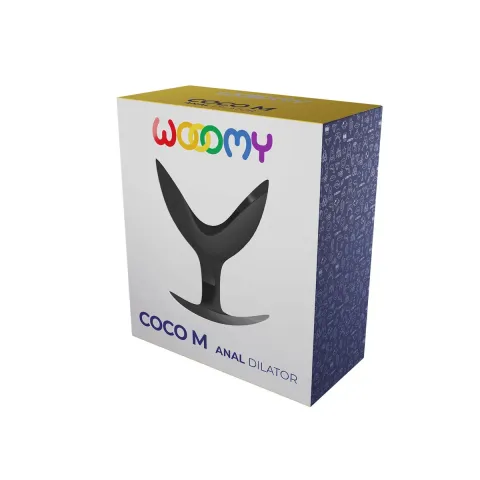 Анальный расширитель Wooomy Coco M, черный, силиконовый, раздвоенный