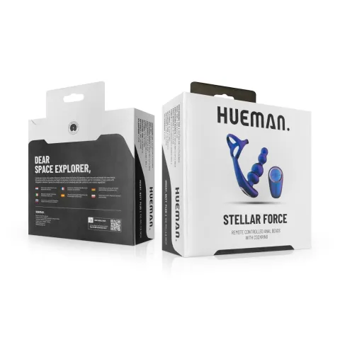 Анальный вибратор с кольцом для эрекции Hueman — Stellar Force Anal Beads with Cockring