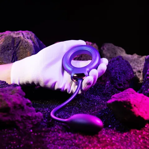 Эрекционное виброкольцо с виброяйцом Hueman — Eclipse Anal Vibrator