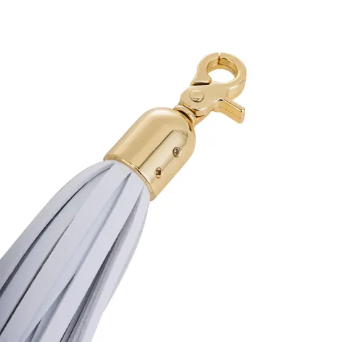 Анальна пробка з флогером LOCKINK SEVANDA White Pony-Tail Anal Pear-shape Plug