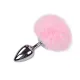 Металлическая анальная пробка «Кроличьи хвостик» Alive Fluffy Plug L Pink, диаметр 3,9 см