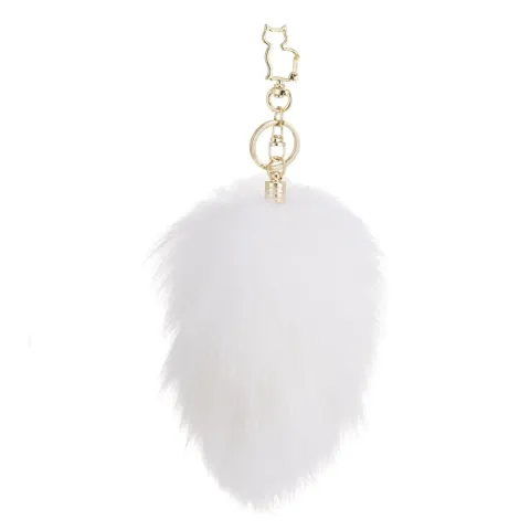Металлическая анальная пробка — кроличьи хвостик LOCKINK SEVANDA White Bunny-Tail Anal Rose-shape Plug