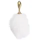 Металлическая анальная пробка — кроличьи хвостик LOCKINK SEVANDA White Bunny-Tail Anal Rose-shape Plug