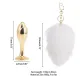 Металлическая анальная пробка — кроличьи хвостик LOCKINK SEVANDA White Bunny-Tail Anal Rose-shape Plug