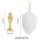 Металева анальна пробка — кролячий хвіст LOCKINK SEVANDA White Bunny-Tail Anal Pear-shape Plug