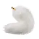 Металлическая анальная пробка с меховым хвостом LOCKINK SEVANDA White Fox-Tail Anal Rose-shape Plug
