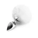 Металева анальна пробка М Art of Sex - Metal Butt plug Rabbit Tail White, діаметр 3,4 см