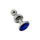 Металлическая анальная пробка Wooomy Lollypop Double Ball Metal Plug Blue S, диаметр 2,8 см, длина 8,5 см