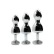 Металлическая анальная пробка Wooomy Lollypop Double Ball Metal Plug Blue S, диаметр 2,8 см, длина 8,5 см