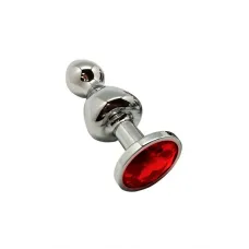 Metal Wooomy Lollypop Double Ball Metal Plug Red S, диаметр. 2,8 см, длина 8,5 см