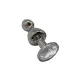Металлическая анальная пробка Wooomy Lollypop Double Ball Metal Plug S, диаметр 2,8 см, длина 8,5 см