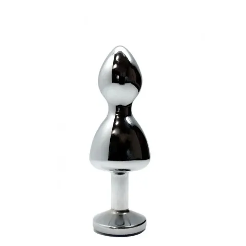 Металлическая анальная пробка Wooomy Lollypop Double Ball Metal Plug S, диаметр 2,8 см, длина 8,5 см