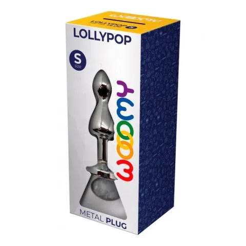 Металлическая анальная пробка Wooomy Lollypop Double Ball Metal Plug S, диаметр 2,8 см, длина 8,5 см