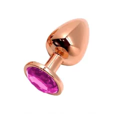 Metal Wooomy Tralalo Rose Gold Metal Plug Magenta L, диаметр 4 см, длина 9 см