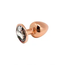 Металлическая пробка Wooomy Tralalo Rose Gold Metal Plug Size M, диаметр 3,4 см, длина 8 см