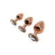 Металева анальна пробка Wooomy Tralalo Rose Gold Metal Plug Size M, діаметр 3,4 см, довжина 8 см