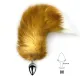 Металева анальна пробка з хвостом із натурального хутра Art of Sex size M Red fox