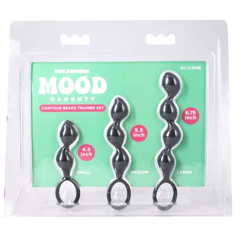 Набор анальных игрушек Doc Johnson Mood Naughty Contour Beads Trainer Set