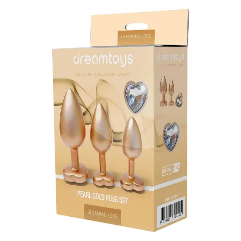 Набір анальних іграшок - GLEAMING LOVE MATTE GOLD PLUG SET
