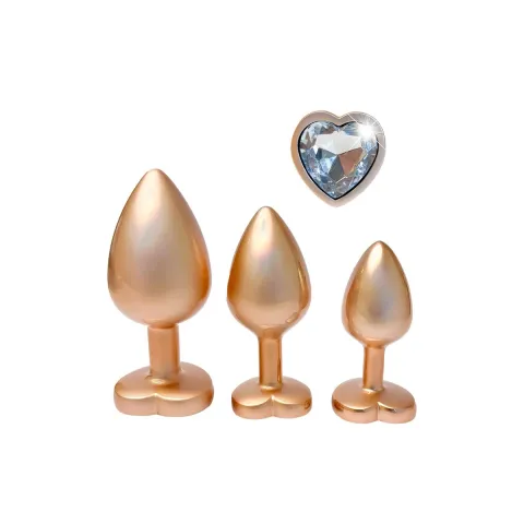 Набір анальних іграшок - GLEAMING LOVE MATTE GOLD PLUG SET