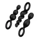 Набор анальных игрушек Satisfyer Plug black (комплект из 3 шт.) — Booty Call, макс. диаметр 3 см