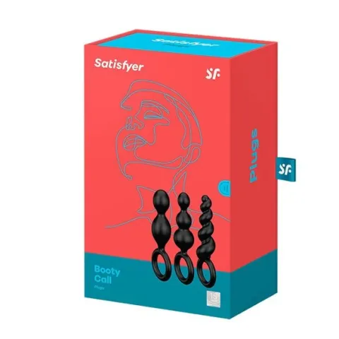 Набор анальных игрушек Satisfyer Plug black (комплект из 3 шт.) — Booty Call, макс. диаметр 3 см