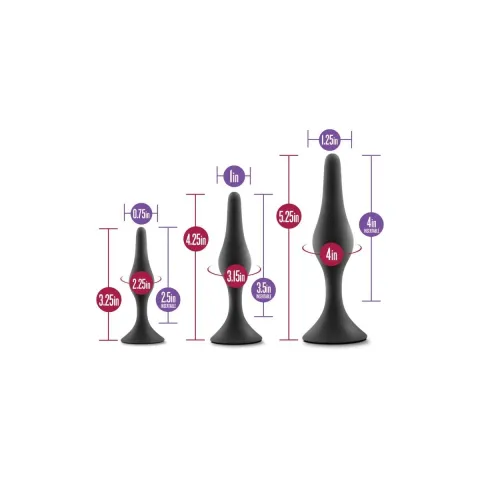 Набор анальных пробок Blush Luxe Beginner Plug Kit Black