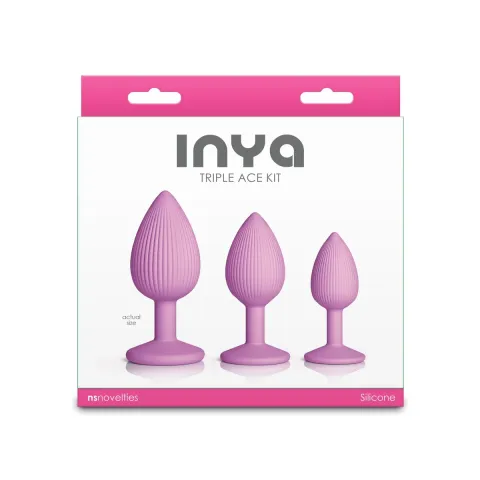 NS Novelties INYA Anal Plug Kit - Triple Ace Kit - Blush