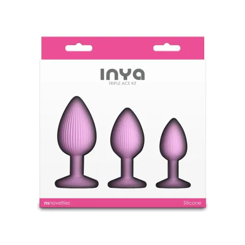 NS Novelties INYA Anal Plug Kit - Triple Ace Kit - Blush
