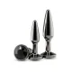Набір анальних пробок NS Novelties Rear Assets - Tapered Trainer Kit - Gunmetal - Black