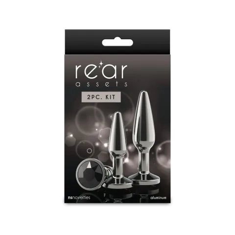 Набір анальних пробок NS Novelties Rear Assets - Tapered Trainer Kit - Gunmetal - Black