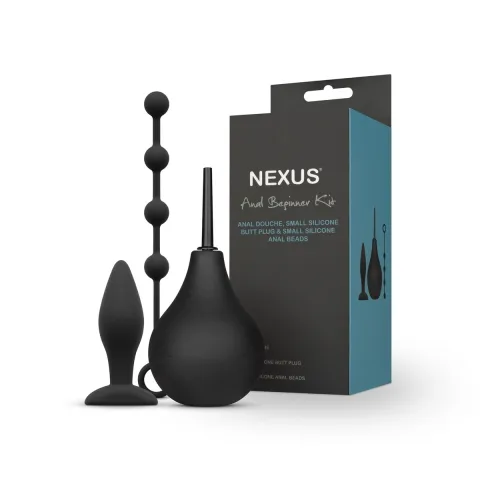 Набір новачка для анальної стимуляції Nexus ANAL BEGINNER KIT, спринцівка, анальне намисто і пробка