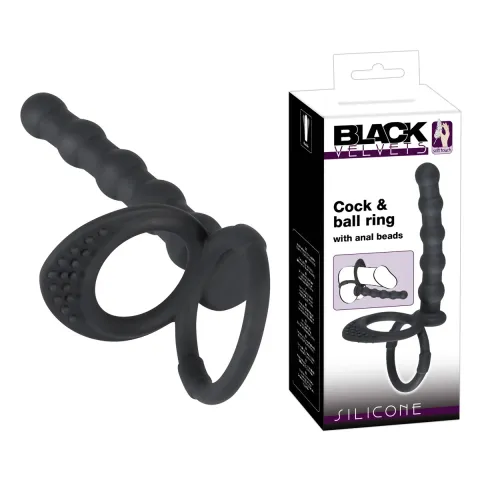 Насадка для двойного проникновения — Black Velvets Cock & Ball Ring