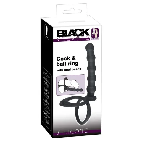 Насадка для двойного проникновения — Black Velvets Cock & Ball Ring
