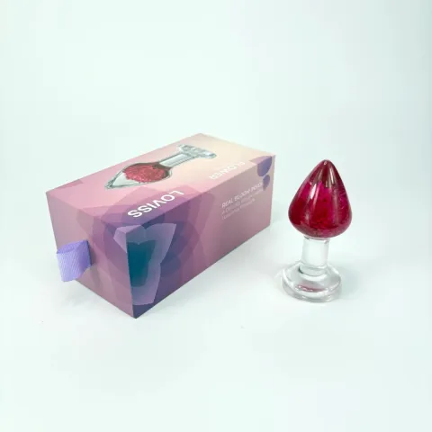 Роскошная анальная пробка Loviss Gomphrena Globosa Anal Plug с настоящим амарантом внутри
